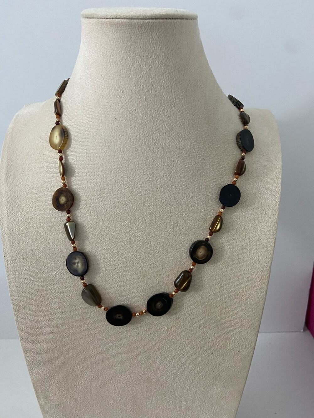 Vintage horn slice necklace